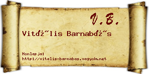 Vitális Barnabás névjegykártya
